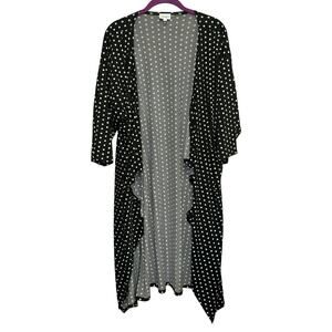 LuLaRoe Shirley Kimono Polka Dot Black White Duster Cardigan Medium
